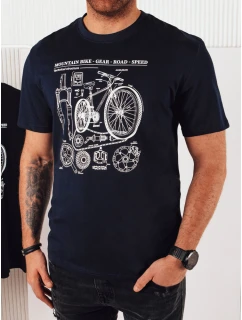 Pánské tmavě modré tričko s potiskem Dstreet model 21973713 - FashionStreet