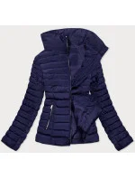 Modrá prešívaná dámska bunda na prechodné obdobie (23063-6)