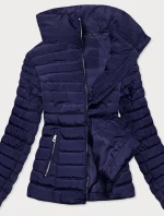 Modrá prešívaná dámska bunda na prechodné obdobie (23063-6)