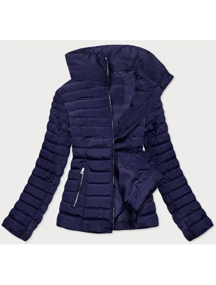 Modrá prešívaná dámska bunda na prechodné obdobie (23063-6)