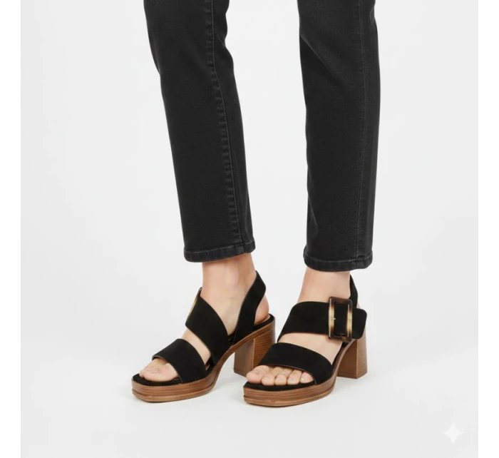 Sandały damskie na czarne model 22034125 - Potocki