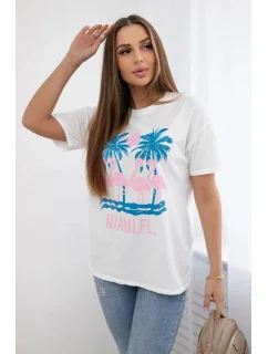 Blúzka z bavlny Miami white