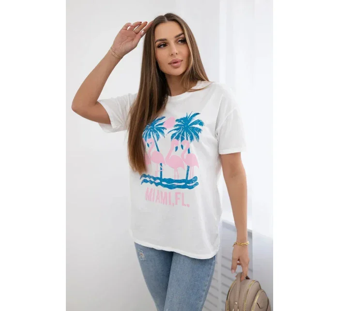 Blúzka z bavlny Miami white