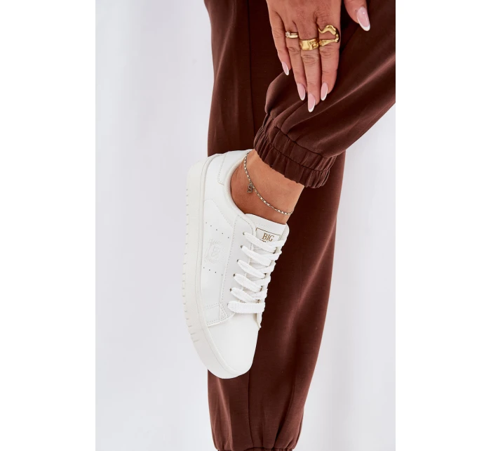 Nízké Dámské Tenisky Z Eko Kůže Big Star model 21686486 Bílé - Big Star Shoes Nízké Dámské Tenisky Z Eko Kůže Big Star model 21686486 Bílé - Big Star Shoes