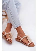 Dámské ploché sandály s ozdobnými květinami model 21961023 - Boto