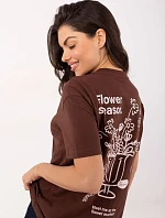 Tričko D12022AH02645V tmavohnedé