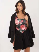 Šaty DHJ SK 19805 2.65 čierno-ružové