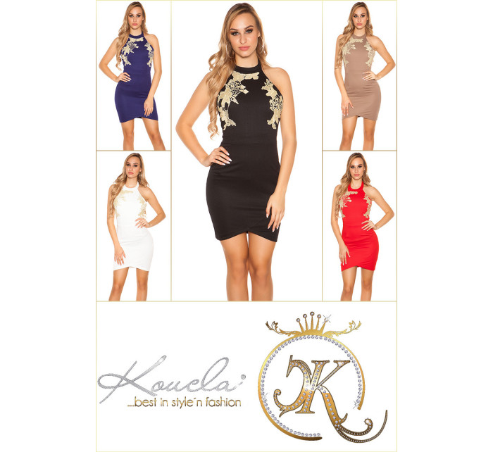 Sexy Koucla party dress with golden lace