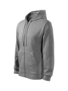Trendy mikina na zips pánska tmavosivá zvýrazňuje