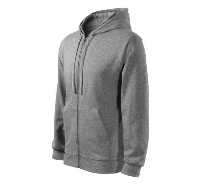 Trendy mikina na zips pánska tmavosivá zvýrazňuje