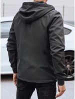 Pánská přechodná softshellová bunda s kapucí tmavě šedá Dstreet model 21980028 - FashionStreet Pánská přechodná softshellová bunda s kapucí tmavě šedá Dstreet model 21980028 - FashionStreet