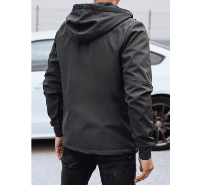 Pánská přechodná softshellová bunda s kapucí tmavě šedá Dstreet model 21980028 - FashionStreet Pánská přechodná softshellová bunda s kapucí tmavě šedá Dstreet model 21980028 - FashionStreet