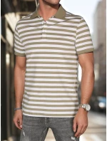 Pánska zelená pruhovaná polokošeľa FashionStreet PX0640