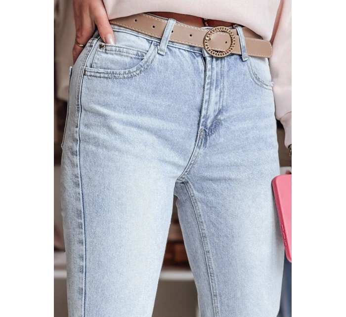 Dámské džínové kalhoty slim fit střihu s pruhem modré Dstreet model 21988267 - FashionStreet