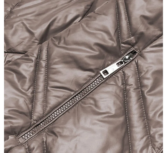 Dámska prešívaná bunda vo farbe cappuccino (H-97-2)