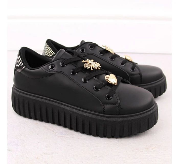 Dámska športová obuv na platforme čierna NEWS 4756