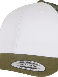 Flexfit 6606CF 6-panelová čiapka typu Trucker 55.06CF machovo zelená/biela/olivová