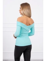 Halenka s model 21753072 výstřihem mátová - K-Fashion