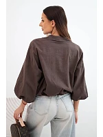 Dámska bavlnená bunda typu bomber na zips, hnedá Dámska bavlnená bunda typu bomber na zips, hnedá