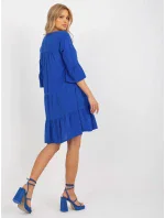 Šaty D73761M30214B kobaltovo modré