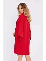 M908 Šaty s ozdobnými širokými rukávmi - červené M908 Šaty s ozdobnými širokými rukávmi - červené