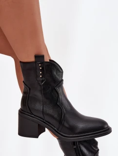 Brilynn Dámske zateplené členkové topánky na podpätku - čierne