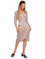 Dámske zavinovacie šaty M668 Béžovo-žltá - Moe