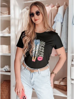 Dámské tričko s potiskem černé Dstreet model 21986868 - FashionStreet