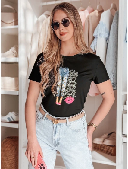 Dámské tričko s potiskem černé Dstreet model 21986868 - FashionStreet