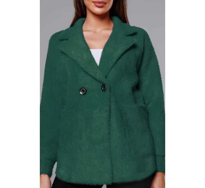 Tmavozelený krátky prehoz cez oblečenie typu alpaka (CJ65)