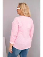 Dámska blúzka nadmernej veľkosti s Love You More Light Pink