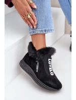 Sneakersy Botki Damskie Z Futerkiem Czarne Zeriana Sneakersy Botki Damskie Z Futerkiem Czarne Zeriana
