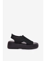 Sandały Damskie Na Platformie Czarne Kavira Sandały Damskie Na Platformie Czarne Kavira