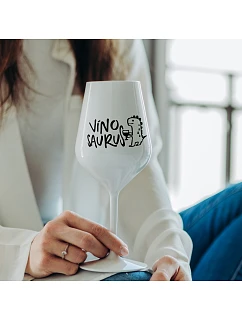 VÍNOSAURUS - biely nerozbitný pohár na víno 470 ml