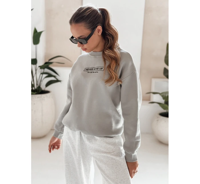 Dámska oversize mikina NEVER grey FashionStreet BY1230