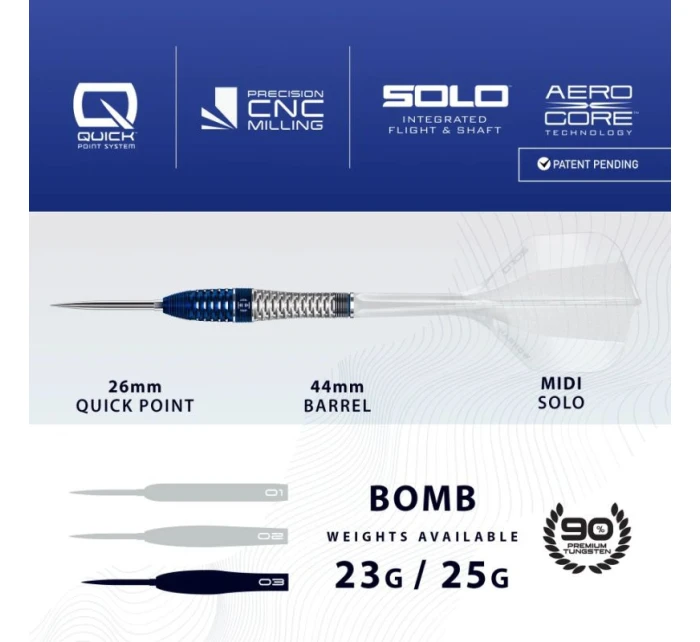 Šípky Harrows GEO 03 BOMB 90% steeltip Šípky Harrows GEO 03 BOMB 90% steeltip