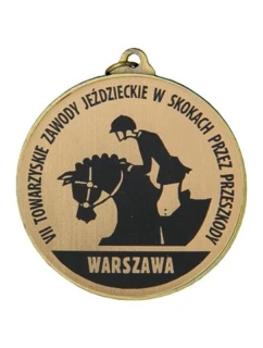 Medal złoty ogólny z miejscem na emblemat 50 mm - medal stalowy z grawerowaniem na laminacie