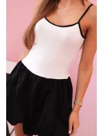 Dámské šaty na ramínkách s  sukní bílá model 21035527 - K-Fashion