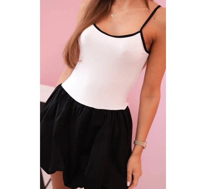 Dámské šaty na ramínkách s  sukní bílá model 21035527 - K-Fashion