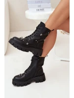 Botki Workery Damskie Z Ozdobami Ocieplane Czarne Lunea Botki Workery Damskie Z Ozdobami Ocieplane Czarne Lunea