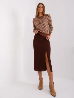 Sukňa LK SD 509445.72P tmavo hnedá