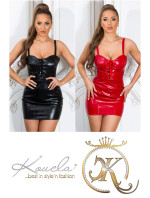 Sexy Koucla strap faux leather dress with lacing