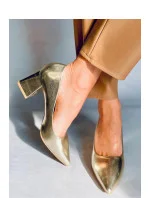 Dámske lodičky na podpätku 9538 Zlatá - Sweet Shoes