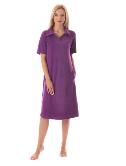 Dámske šaty Bari s golierom šumivé hrozno - Vestis Dámske šaty Bari s golierom šumivé hrozno - Vestis