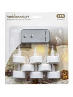 SADA 8 ČAJOVÝCH SVETIELOK S DIAĽKOVÝM OVLÁDANÍM