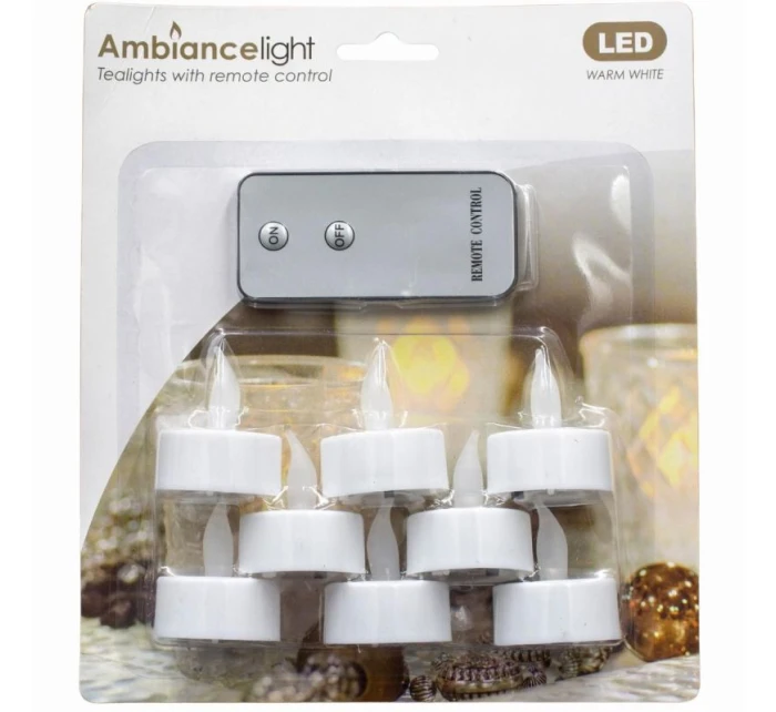 SADA 8 ČAJOVÝCH SVETIELOK S DIAĽKOVÝM OVLÁDANÍM