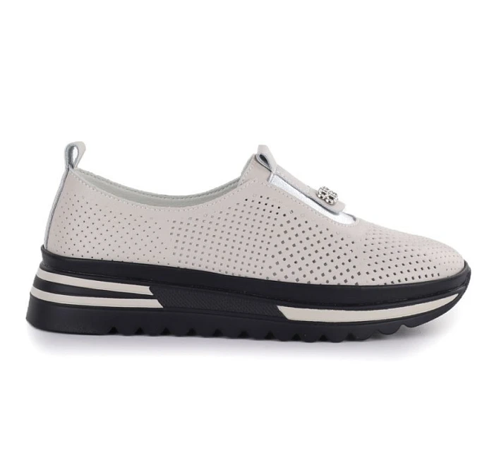 Dámske kožené topánky na platforme béžové S.Barski 7092 Dámske kožené topánky na platforme béžové S.Barski 7092