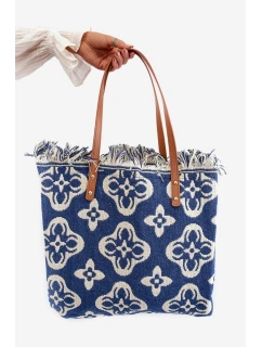 Vzorovaná Velká Plátěná Plážová Taška Modrá model 21662143 - Boto