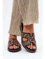 Kožené Ploché Pantofle S Vzorem  Černé model 21697407 - Zazoo