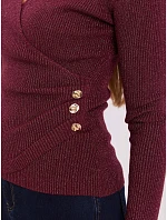 Sweter IR SW model 22296797 bordowy - FPrice Sweter IR SW model 22296797 bordowy - FPrice